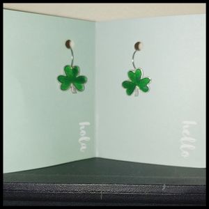 Vintage Hallmark Shamrock Earrings, Marked